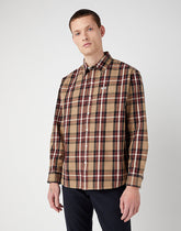 Wrangler 1 Pkt Shirt Męska Koszula W Krate Z Długim Rękawem Krata Lead Grey W5d61em24